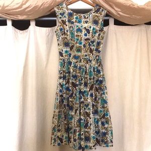 Vintage handmade dress. 70s print.